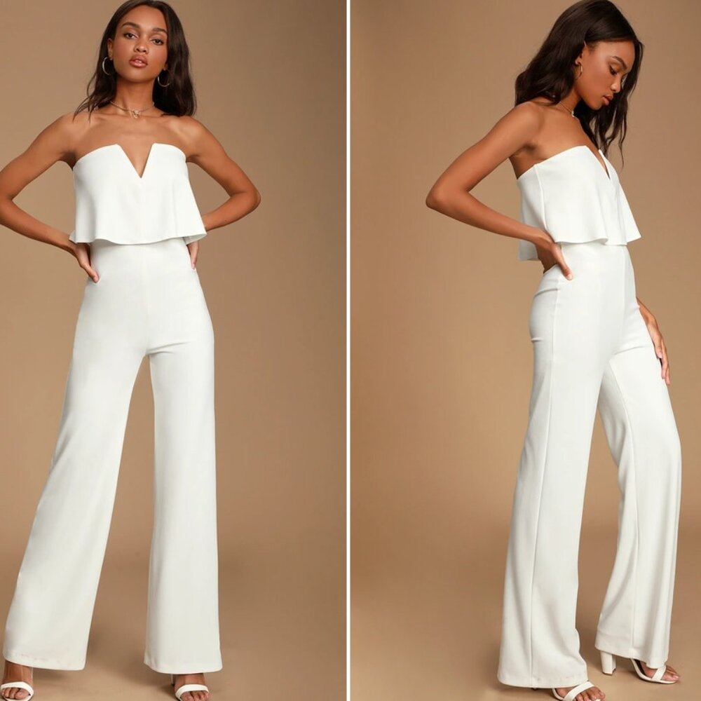 Lulu's Power of Love Jumpsuit White (wedding jumpsuit)